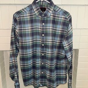 UNTUCKit Men's Blue and Green Plaid Shirt